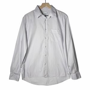 Amendi Erik Long Sleeve Button Up Shirt Pocket Light Blue 100% Cotton Men Size M